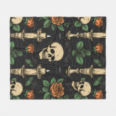 スカルバラとキャンドルフリースブランケット フリースブランケット (正面(横))