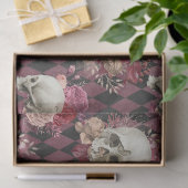 スカルバラとピンクパープル市松模様にデカップ 薄葉紙 (ギフト)