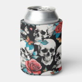 スカルバラと蝶オンブラック 缶クーラー (缶正面)