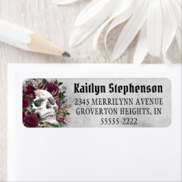 スカルバラゴシックBurgundy Maroonグレーラベル ラベル