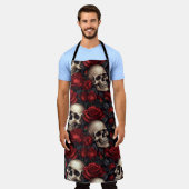 スカルバラシリーズデザイン10 エプロン (着用した状態)