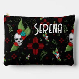 スカルバラズシアサングリーナリーブラックニューメキシコ アクセサリーポーチ