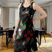 スカルバラズシアサングリーナリーブラックニューメキシコ エプロン