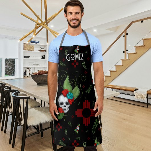 スカルバラズシアサングリーナリーブラックニューメキシコ エプロン
