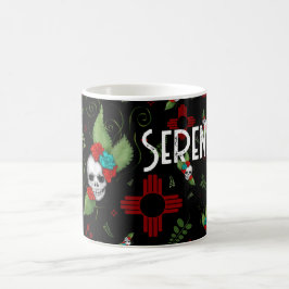 スカルバラズシアサングリーナリーブラックニューメキシコ コーヒーマグカップ