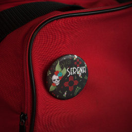 スカルバラズシアサングリーナリーブラックニューメキシコ 缶バッジ