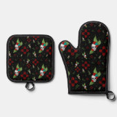 スカルバラズシアサングリーナリーブラックニューメキシコ 鍋つかみ&鍋敷きセット (正面)