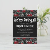 スカルバラチョーク |ファンキー白黒ブライダルシャワー 招待状 (スタンド正面)