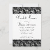 スカルバラチョーク |ファンキー白黒ブライダルシャワー 招待状 (正面)