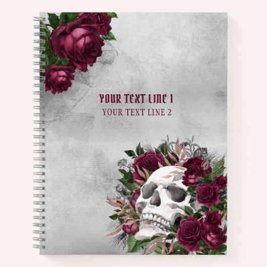 スカルバラブルガンディグレグランジーパーソナライズされた ノートブック (正面)
