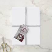 スカルバラブルガンディマルーングレパーソナライズされたー ギフトタグ (より糸付き)