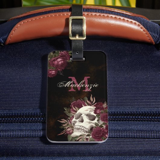 スカルバラモノグラムネームブルゴーニュグランジダーク ラゲッジタグ (正面インサイチュ2)