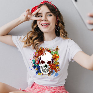 スカルバラ花 Tシャツ