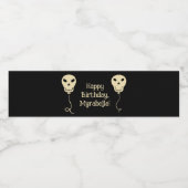 スカルバルーンゴシック誕生日パーティー ペットボトルラベル (シングルラベル)