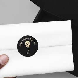 スカルバルーンゴシック誕生日パーティー ラウンドシール