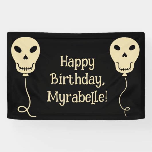 スカルバルーンゴシック誕生日パーティー 横断幕 (横)