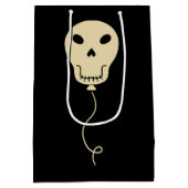 スカルバルーンパーソナライズされたゴシック誕生日 ミディアムペーパーバッグ (裏面)