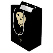 スカルバルーンパーソナライズされたゴシック誕生日 ミディアムペーパーバッグ (裏面アングル)