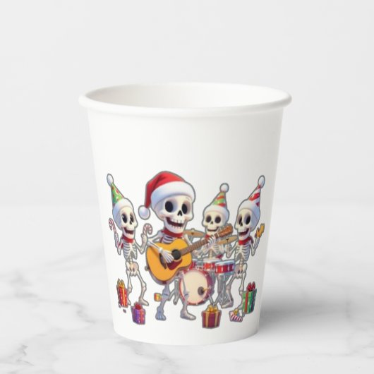 スカルバンド クリスマス＆ニューイヤーグッズ - 3D カート 紙コップ (正面)
