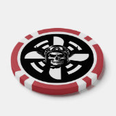スカルパイロット&飛行機プロペラ、ミニマリスト、ブラック ポーカーチップ (シングル)