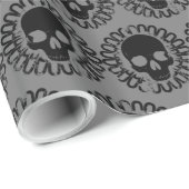 スカルパターエレガントンおもしろいハロウィーンゴシック任意の色 ラッピングペーパー (ロールコーナー)