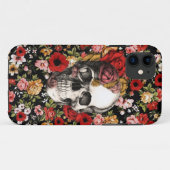 スカルパターンとのレトロの花模様 Case-Mate iPhoneケース (裏面(横))