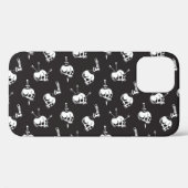 スカルパターンと武器:暗い背景。 Case-Mate iPhoneケース (裏面 (横))