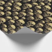 スカルパターンハロウィンホラー怖い怖いデザイン ラッピングペーパー (角)