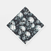 スカルパターンハロウィーンをテーマにした スタンダードランチョンナプキン (角)