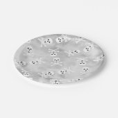 スカルパターンハローウィンパーティ紙プレート ペーパープレート (アングル)