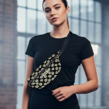 スカルパターンモノグラムブラックハロウィンファニーパック