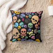 スカルパターン装飾用クッション クッション (ブランケット)