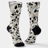 スカルパターン（の模様が）ある ソックス (傾斜あり)