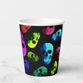 スカルパターン（の模様が）ある 紙コップ (正面)