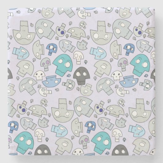 スカルパターン ストーンコースター (正面)