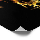 スカルパターン、メタバイクもしくは自転車に乗る人のパターン ポスター (角)