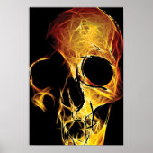 スカルパターン、メタバイクもしくは自転車に乗る人のパターン ポスター (正面)