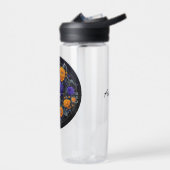 スカルパーソナライズされたとオレンジの花AIアート ウォーターボトル (左面)