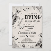 スカルパーティーハロウィーン誕生日パーティーにダイイング 招待状 (正面)