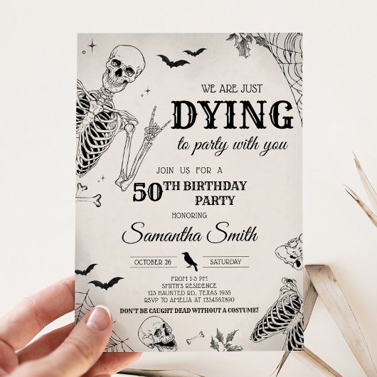 スカルパーティーハロウィーン誕生日パーティーにダイイング 招待状
