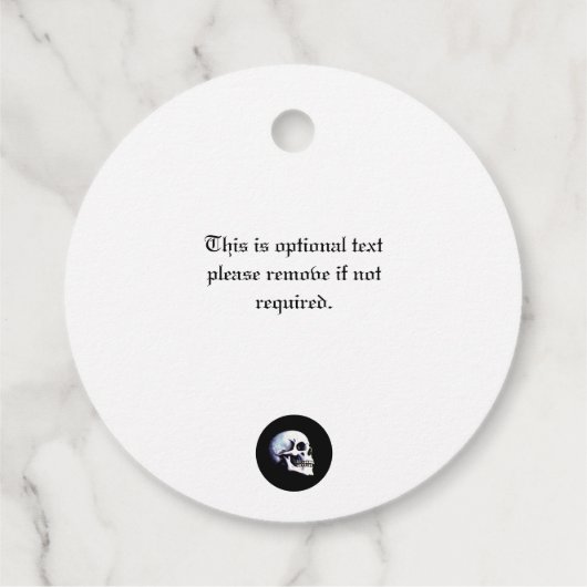 スカルパープルゴシック結婚式の引き出物 フェイバータグ (裏面)