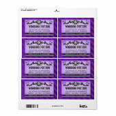 スカルパープルストライプカスタムドリンクまたはトリートラベル ラベル (フルシート)