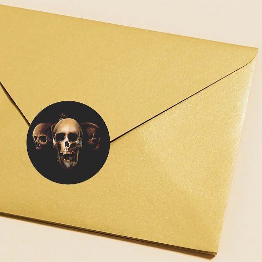 スカルヒューマンブラック ラウンドシール