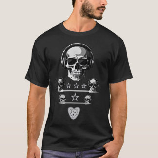 スカルビートモードOn Music Lover DJスカルTシャツ Tシャツ