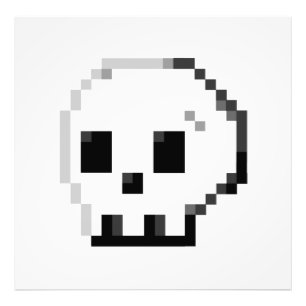 スカルピクセルアート8ビットフォトプリント フォトプリント