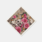 スカルピンクローズアンド（昆虫）オオカバマダラ、モナーク蝶 スタンダードカクテルナプキン (角)