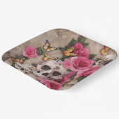 スカルピンクローズアンド（昆虫）オオカバマダラ、モナーク蝶 ペーパープレート (傾斜あり)