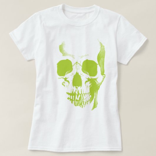 スカルフェイス グリーンTシャツ Tシャツ (デザイン正面)