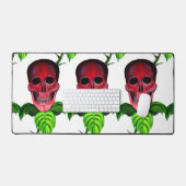 スカルフラワーサイエンスフィクションテーマ不気味デザイン デスクマット (キーボード&マウス)