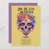 スカルフラワーズイエローディアデロムエルトスパーティー 招待状 (正面/裏面)